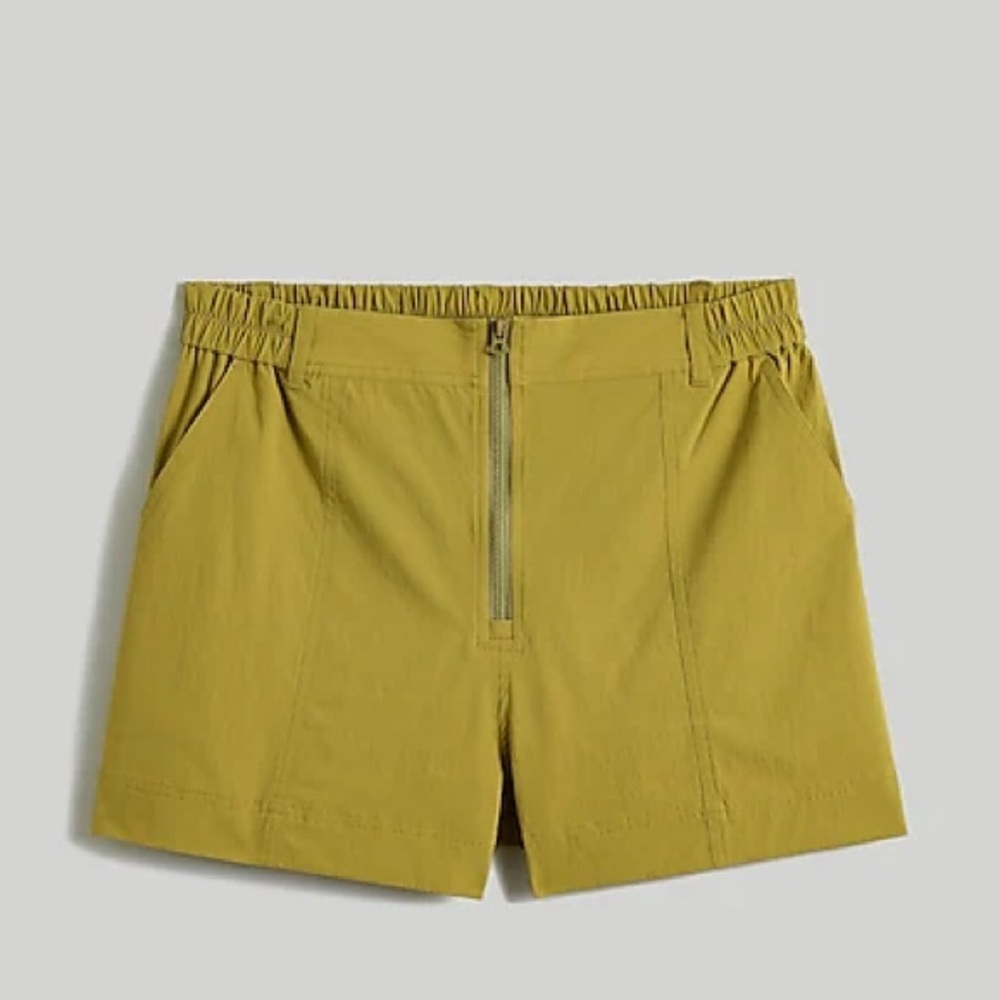 Madewell Zip-Front Tapered Shorts Citrus Lime NWT‎